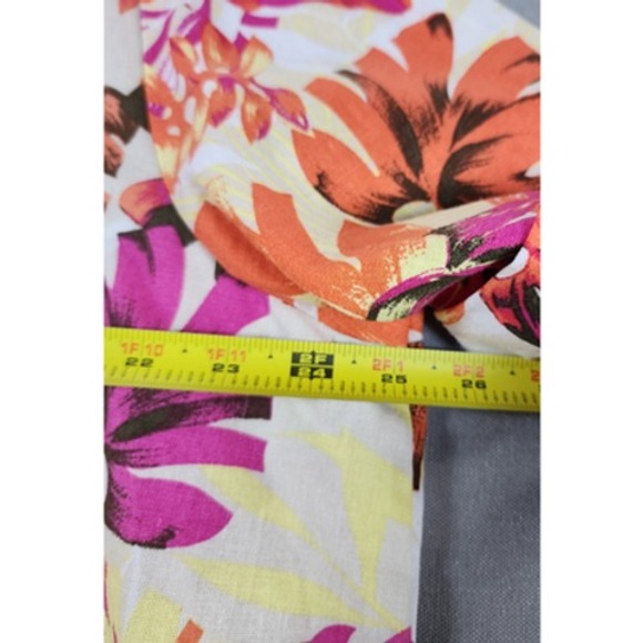 Womens Linen Blend Short Sleeve Shirt 2X Abstract Artsy Art Dopamine Pockets tab - Picture 3 of 7